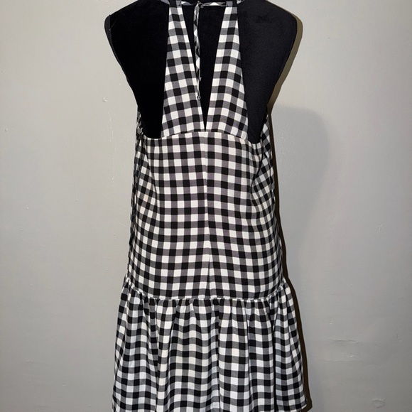 Princess Vera Wang Size L Black White Floral Gingham Dress Spaghetti Strap - Picture 4 of 7